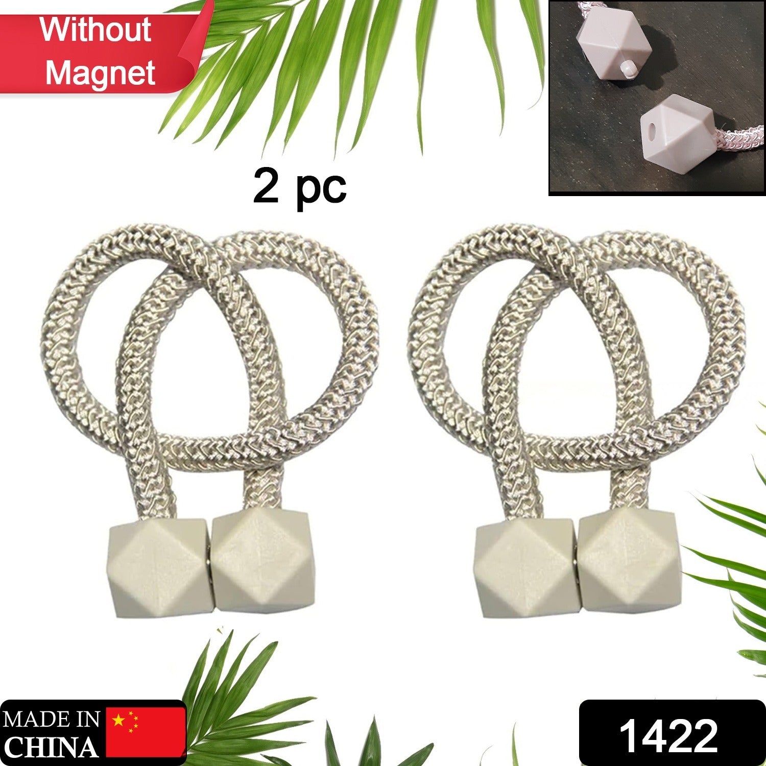 Pearl design curtain tiebacks, non-magnetic Pearl design curtain tiebacks, non-magnetic